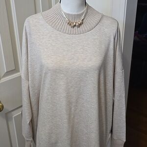 SIMPLY VERA VERAWANG BRAND WOMENS PLUS TAN LONG SLEEVES PULLOVER TOP SIZE 1X